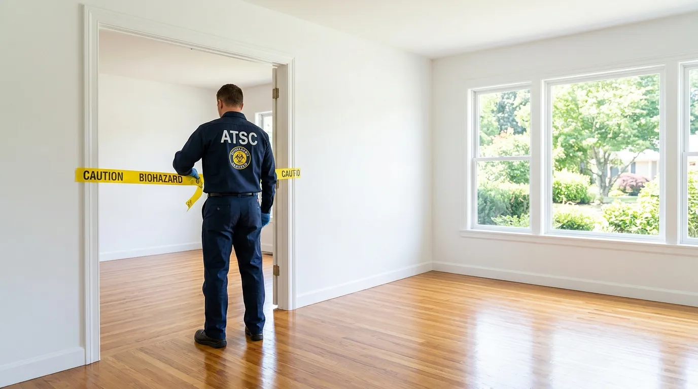 Certified biohazard cleanup crew performing Decomposition Cleanup in La Plata